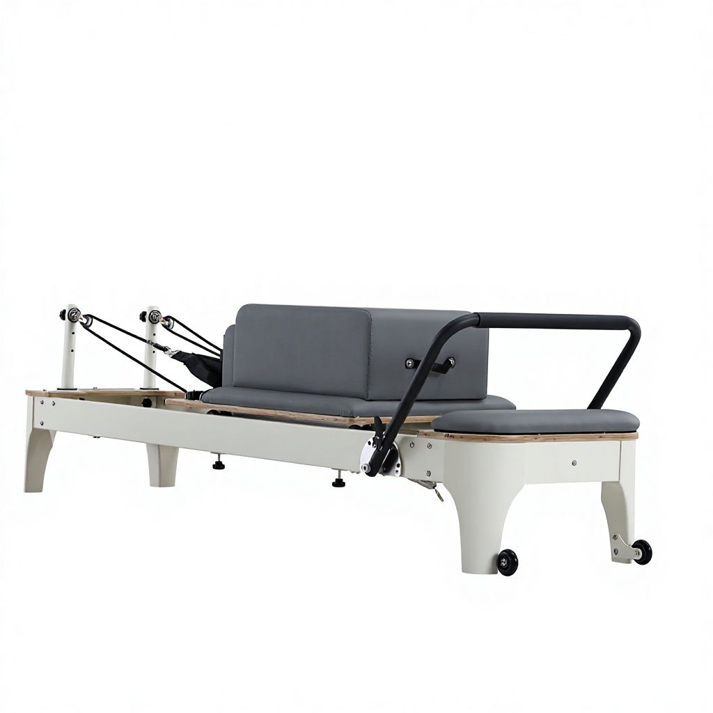 Oak Pilates Reformer White Bed